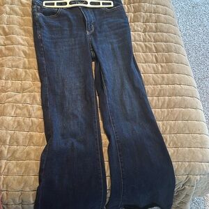 American eagle flare style jeansle jeans. Color: Dark blue wash. Size 2 short